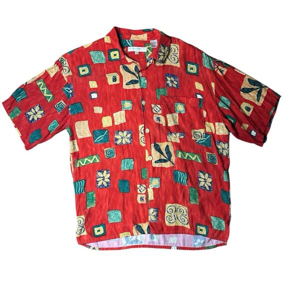 Vintage Michael Brandon Chamise Short Sleeve Shirt Mens Medium Hawaiian Rayon - Picture 1 of 5